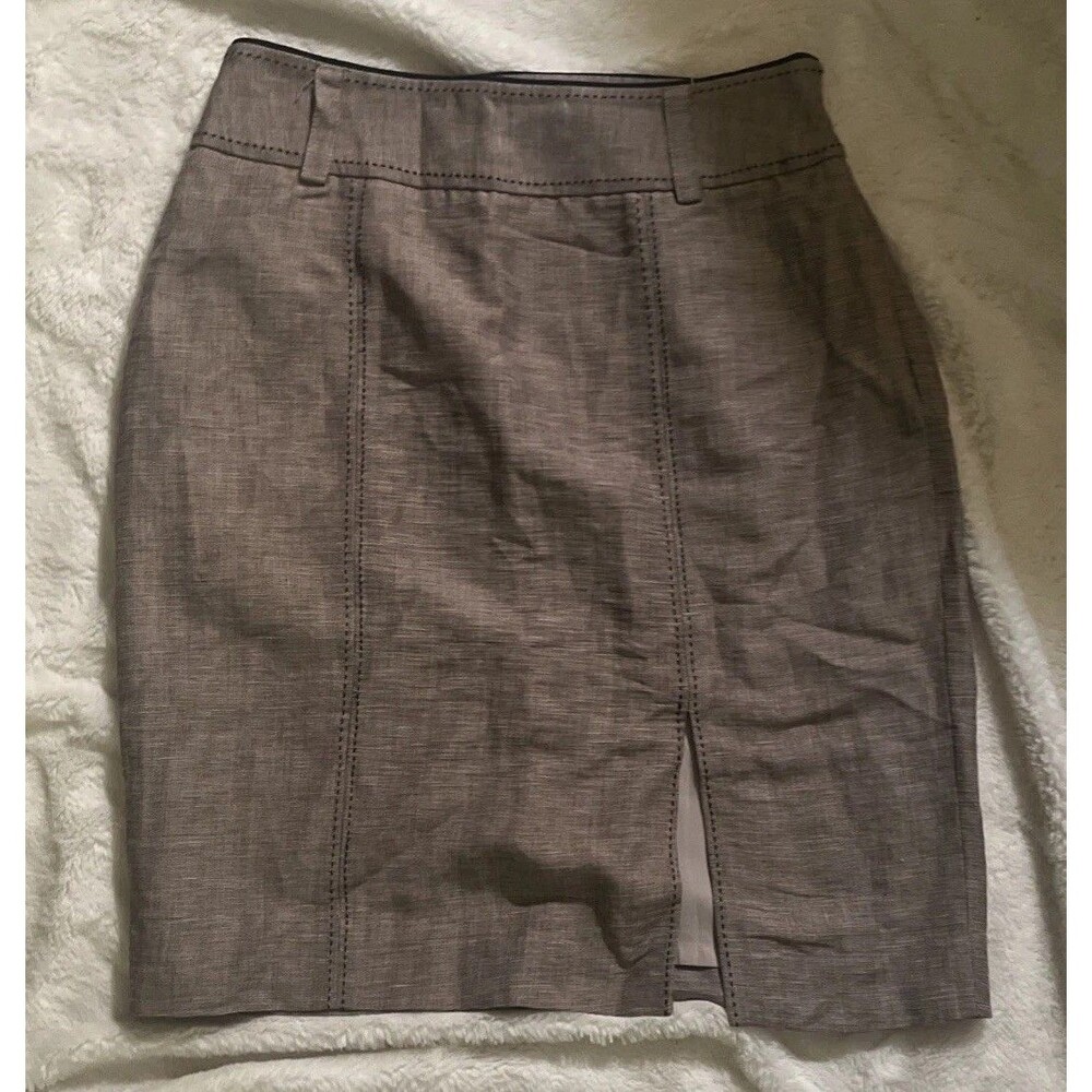 NEW White House Black Market Womens Black Stitching Pencil Skirt Size 6 NWT